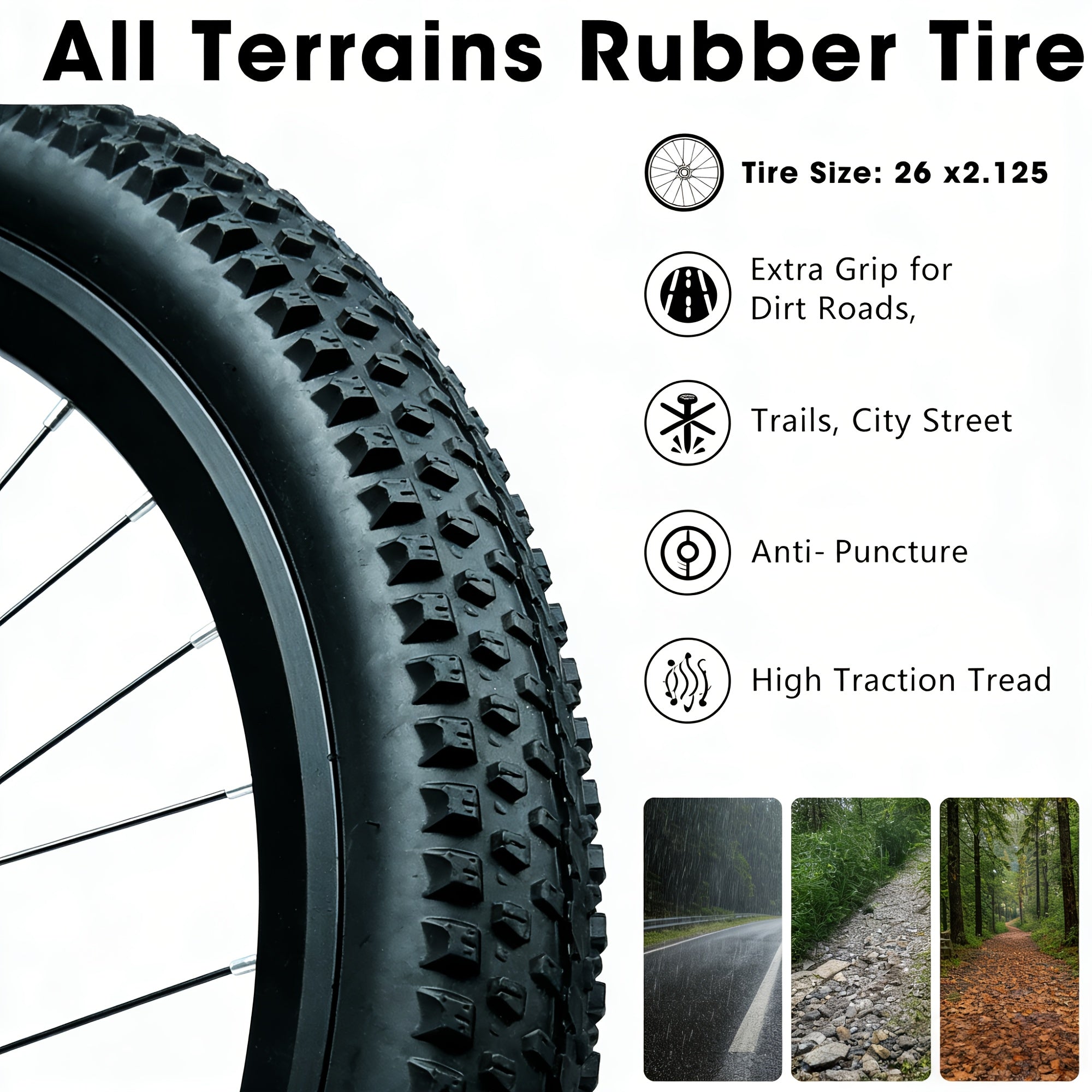 Grey-black, Blue, Black, White 26-inch All-terrain Mountain Bike, Equipped with a 21-speed Transmission System and Disc Brakes. Suitable for Both Men and Women, It Is an Ideal Choice for Mountain Biking and Long-distance Cycling. Available in Four