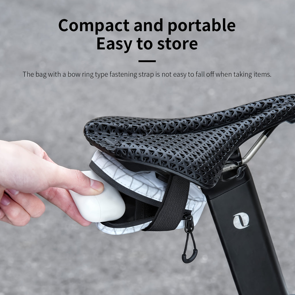 TOSUOD Lightweight Black Detachable Bike Saddle Bag - Secure, Compact Cycling Gear with Adjustable Straps & Zipper Closure for Mountain, Road, and Folding Bikes, Bike Storage | Sleek Bicycle Design, Bicycle Accessories
