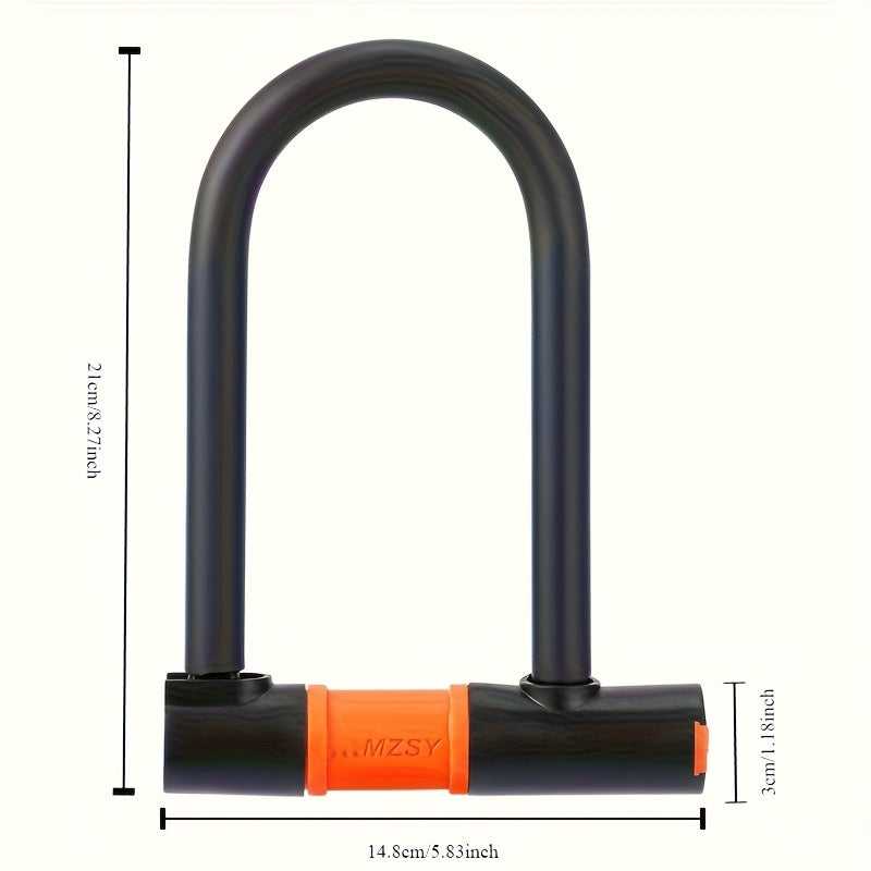 The TOSUOD Heavy-Duty Anti-Theft U-Lock Is Suitable for Bicycles - Made of Durable Zinc Alloy, This Multifunctional Security Lock Is Designed for Mountain, Road, And Folding Bikes, Featuring a Lightweight Yet Sturdy Design, Ideal for Everyday Use