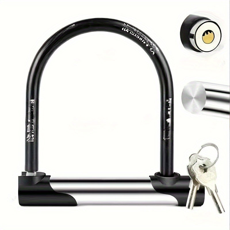 1pc Heavy Duty Motorcycle and Bicycle U-Lock - Reinforced Anti-Theft Security Lock with Thick Hook, No Power Required, for Bike Racks, Garages, Outdoor Storage - for Bikes, Scooters, and Scooters (18, 8x11, 38.98 Inches), Reinforced Anti-Theft Lock |