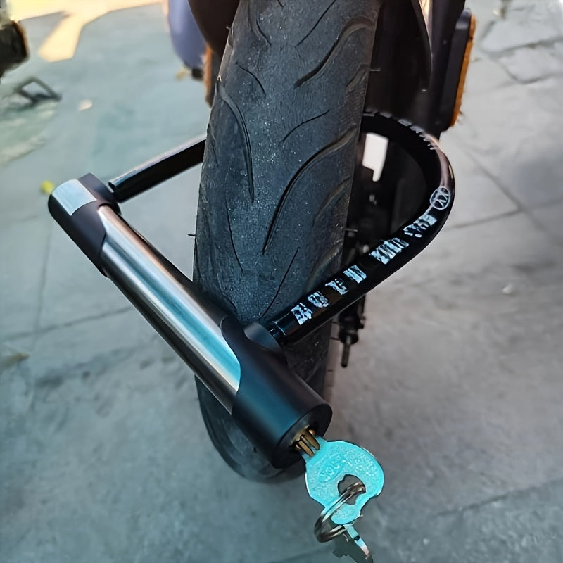 1pc Heavy Duty Motorcycle and Bicycle U-Lock - Reinforced Anti-Theft Security Lock with Thick Hook, No Power Required, for Bike Racks, Garages, Outdoor Storage - for Bikes, Scooters, and Scooters (18, 8x11, 38.98 Inches), Reinforced Anti-Theft Lock |