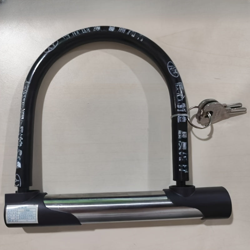 1pc Heavy Duty Motorcycle and Bicycle U-Lock - Reinforced Anti-Theft Security Lock with Thick Hook, No Power Required, for Bike Racks, Garages, Outdoor Storage - for Bikes, Scooters, and Scooters (18, 8x11, 38.98 Inches), Reinforced Anti-Theft Lock |