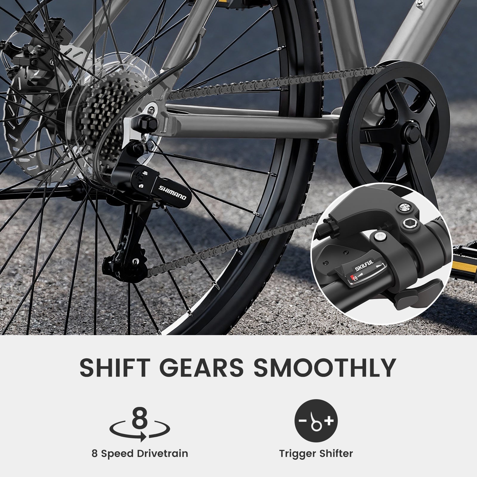 700C Hybrid Bike for Adults, Aluminum Frame Step-Over Bicycle, 8-Speed Vintage Retro Road Bike for Men and Women, City Commuter Cycling, Multiple Colors