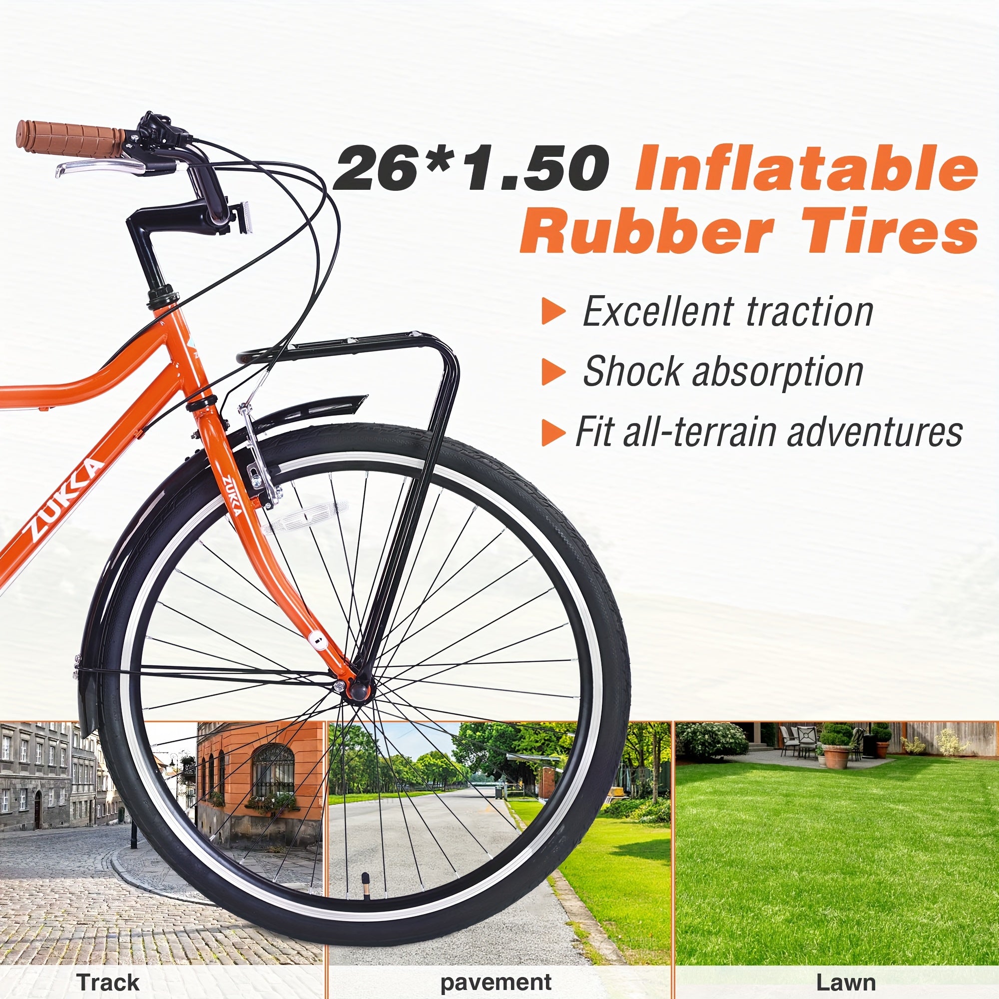 7 Speed, Multiple Colors 26 Inch Vintage Style Bike, Retro Commute Bike for Women And Men