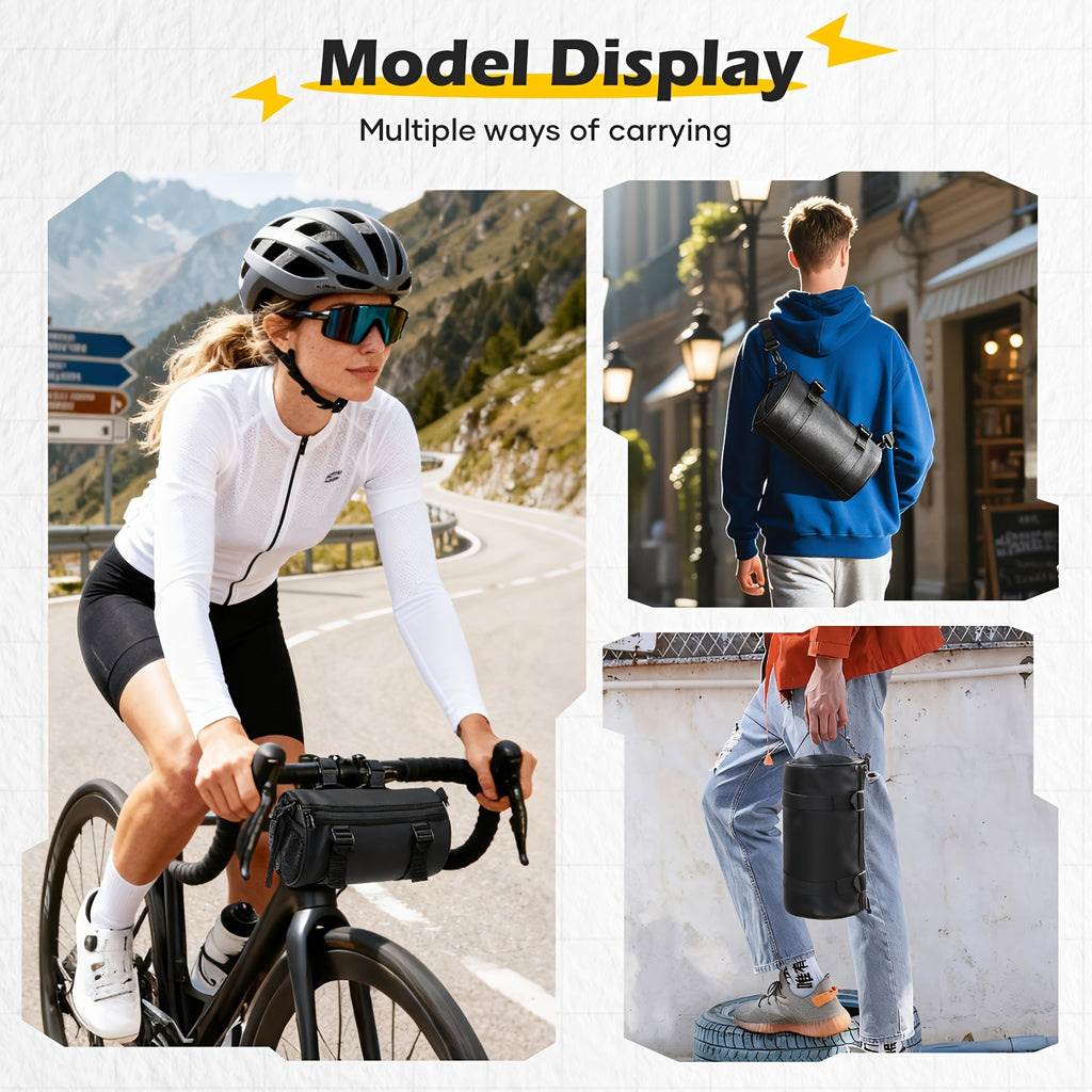 Multi-Use Bike Handlebar Storage Bag - Lightweight Portable Design with Removable Strap for Daily Commute Outdoor