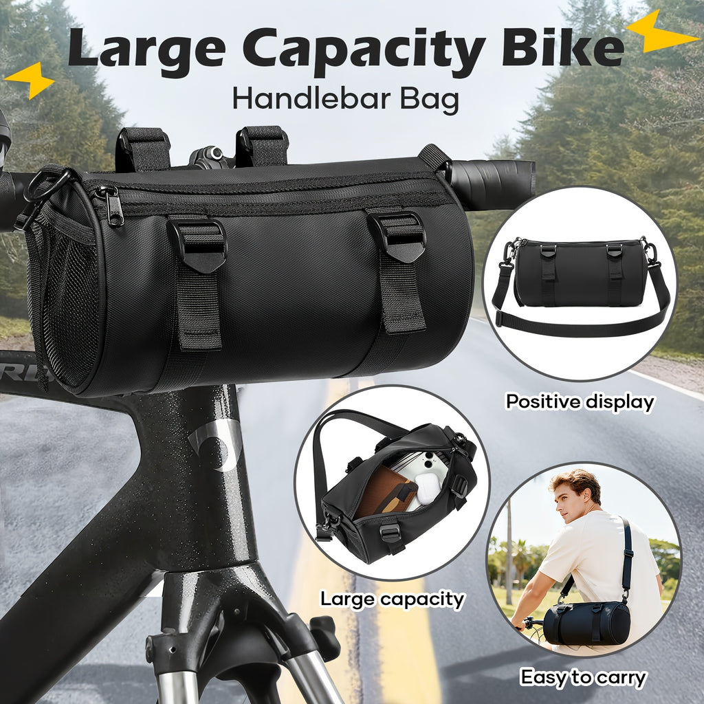 Multi-Use Bike Handlebar Storage Bag - Lightweight Portable Design with Removable Strap for Daily Commute Outdoor