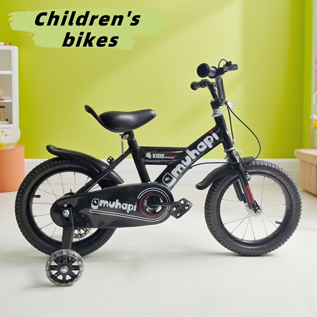 New Minimalist Style Children's Bicycle, Kids' Bike, Children's Road Bike and Mountain Bike, Children's Single-Speed Bicycle, Pedal Bike with Training Wheels, Adjustable Seat and Handlebars. The Perfect Gift for Friends or Family on Halloween