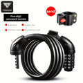Heavy Duty Bike Chain Lock TOSUOD 5-Digit Combination Bike Lock | Heavy Duty, Anti-Theft Coiled Cable, 125cm\u002F150cm Chain, 4 Colors (Black\u002FRed\u002FGreen\u002FWhite) - Spiral Wire for E, Motorcycles, Scooters