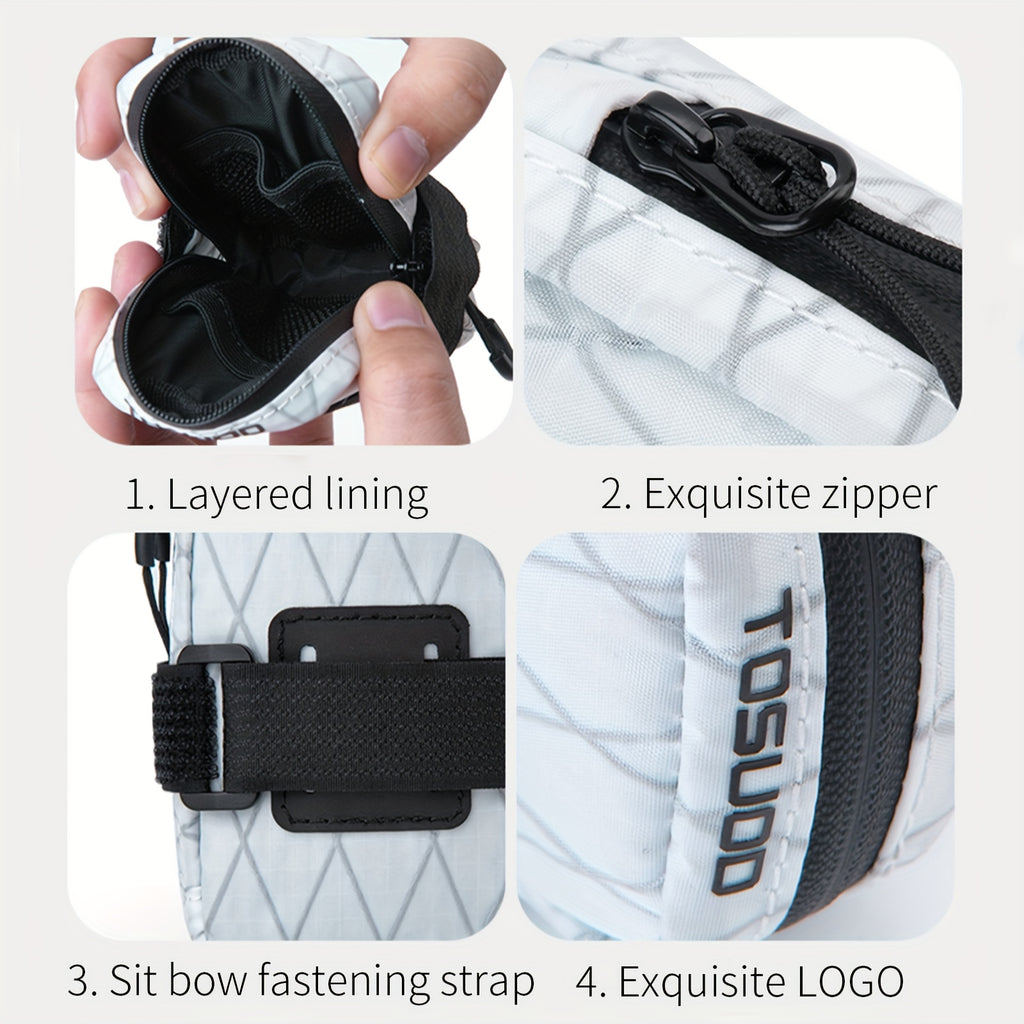 TOSUOD Lightweight Black Detachable Bike Saddle Bag - Secure, Compact Cycling Gear with Adjustable Straps & Zipper Closure for Mountain, Road, and Folding Bikes, Bike Storage | Sleek Bicycle Design, Bicycle Accessories