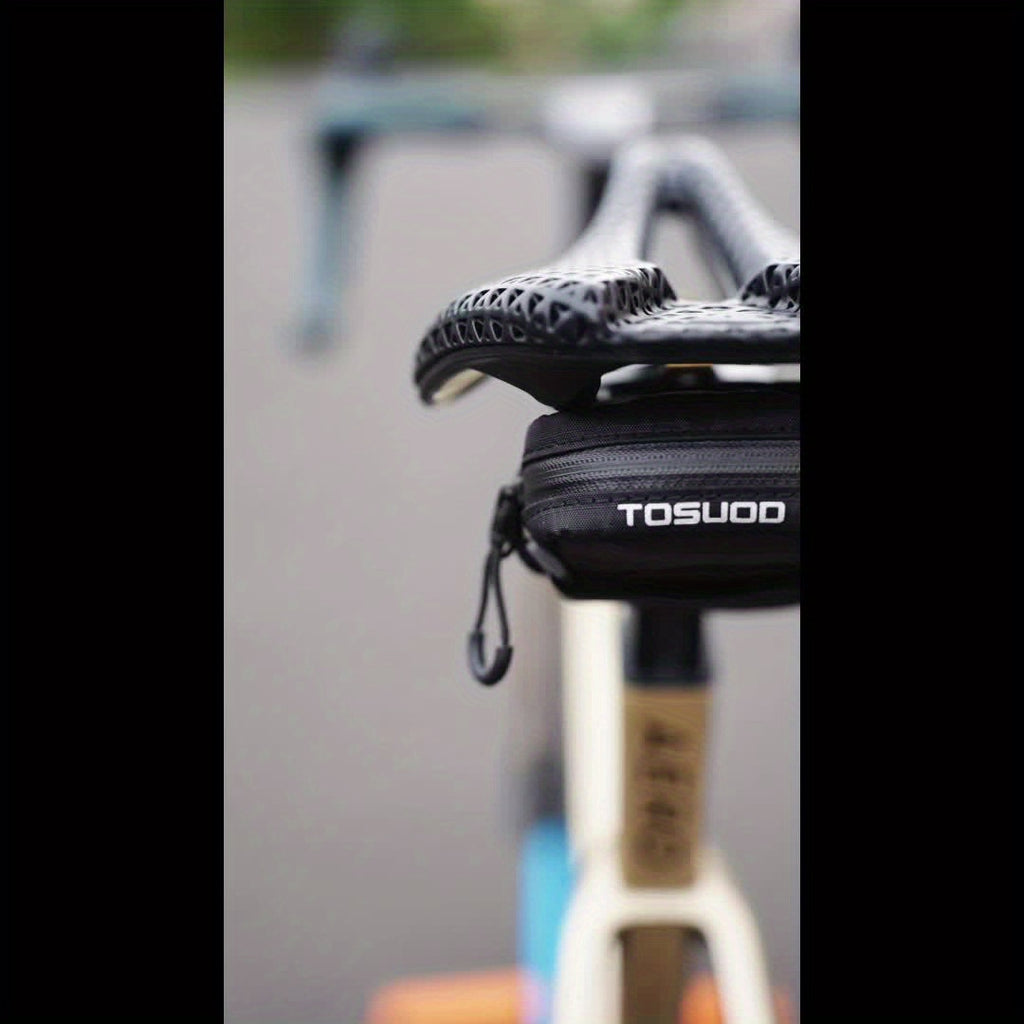 TOSUOD Lightweight Black Detachable Bike Saddle Bag - Secure, Compact Cycling Gear with Adjustable Straps & Zipper Closure for Mountain, Road, and Folding Bikes, Bike Storage | Sleek Bicycle Design, Bicycle Accessories