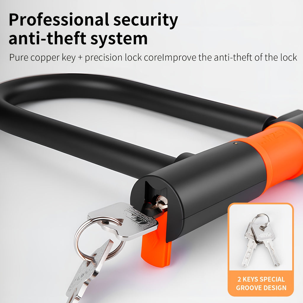 The TOSUOD Heavy-Duty Anti-Theft U-Lock Is Suitable for Bicycles - Made of Durable Zinc Alloy, This Multifunctional Security Lock Is Designed for Mountain, Road, And Folding Bikes, Featuring a Lightweight Yet Sturdy Design, Ideal for Everyday Use