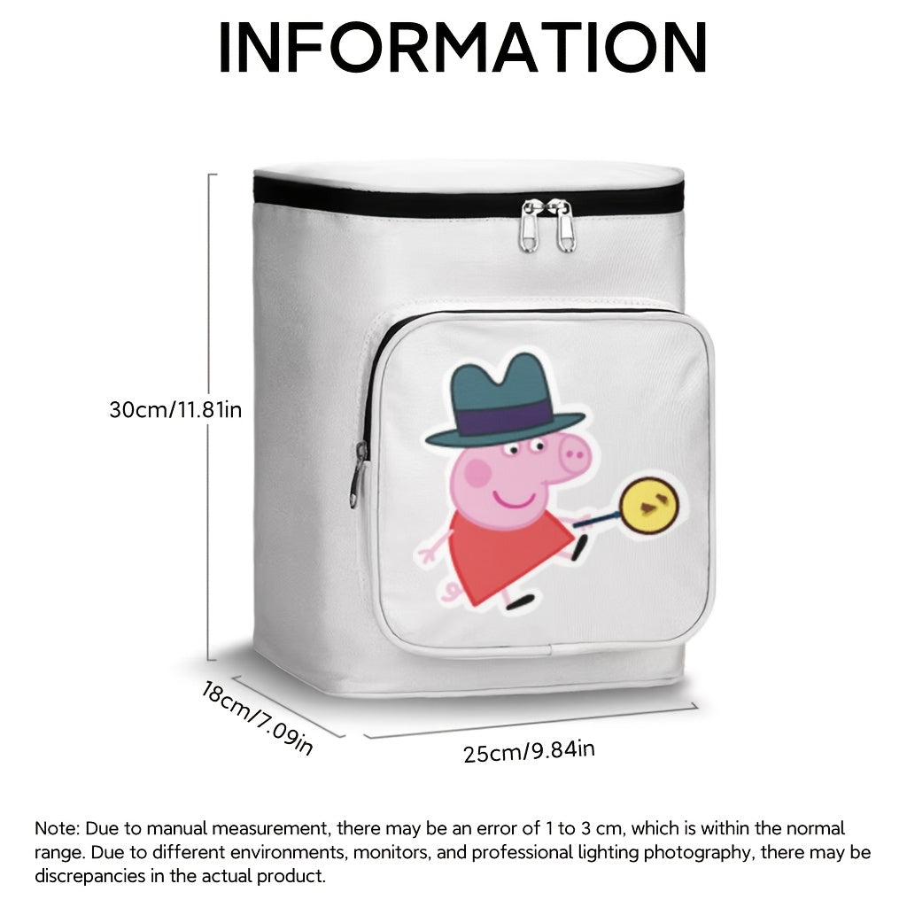 Electric Bike Front Storage Bag for Peppa Pig, Authorized And Reserved Title. A Handlebar Bag for Electric Bicycles That Can Hold a Phone And a Water Bottle