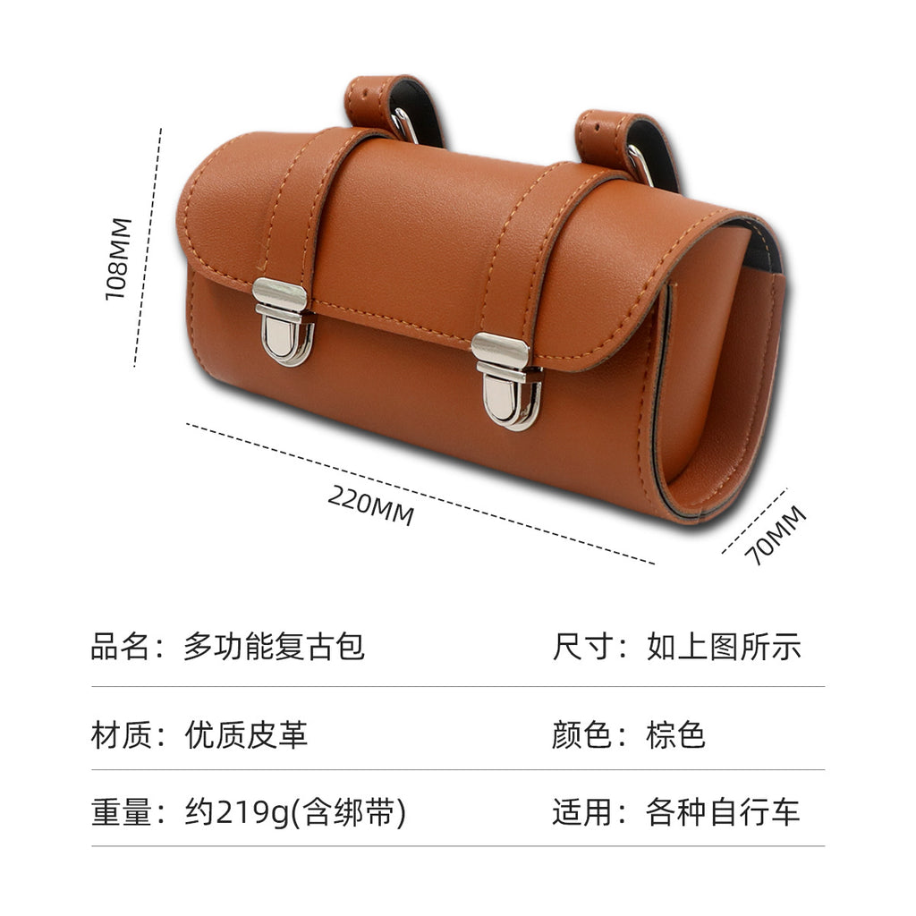 Cross-border Bicycle Bag High Quality Retro Trailer Motorcycle Side Rear Trailer Mountain Bike Riding Front Beam Bag