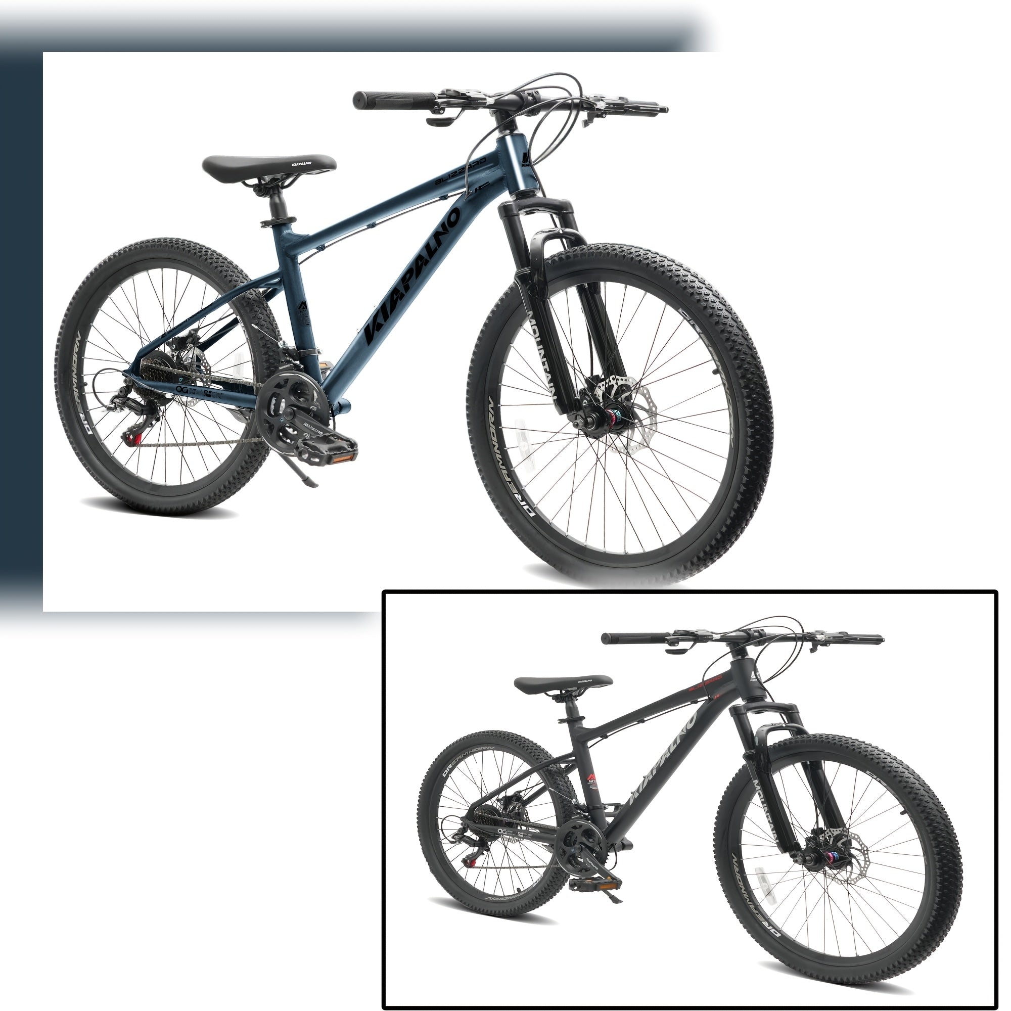 Grey-black, Blue, Black, White 26-inch All-terrain Mountain Bike, Equipped with a 21-speed Transmission System and Disc Brakes. Suitable for Both Men and Women, It Is an Ideal Choice for Mountain Biking and Long-distance Cycling. Available in Four