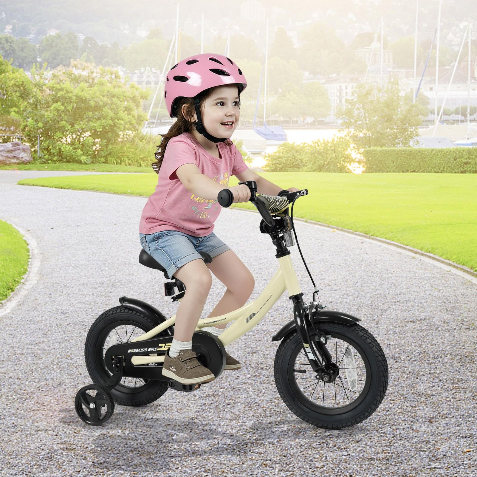 12-Inch Bicycle for Children, Sporting Bike Featuring Detachable Training Wheels, Adjustable Seat And Handlebars, Handbrake And Coaster Brake, Safety Reflectors, Suitable for Boys And Girls Aged 3 to 8