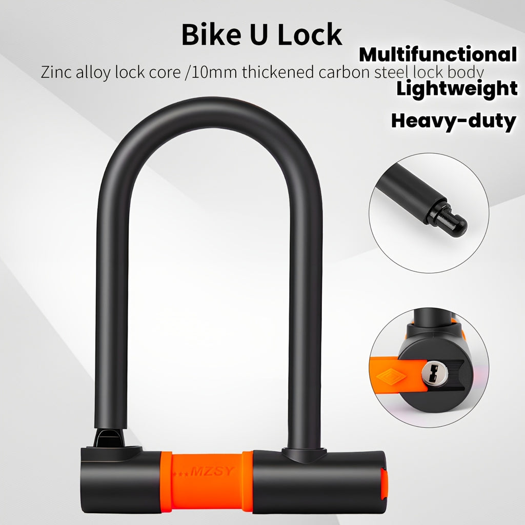 The TOSUOD Heavy-Duty Anti-Theft U-Lock Is Suitable for Bicycles - Made of Durable Zinc Alloy, This Multifunctional Security Lock Is Designed for Mountain, Road, And Folding Bikes, Featuring a Lightweight Yet Sturdy Design, Ideal for Everyday Use