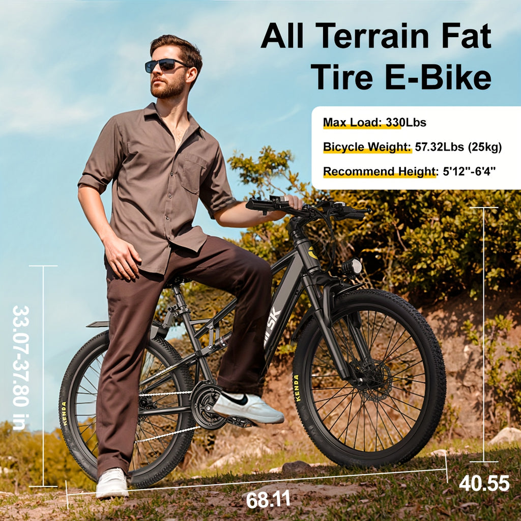 Aairsk Adult Electric Bicycle, Maximum Speed 22 Mph, 36V\u002F13AH, Peak Power 748W Brushless Motor with Shock Absorption, Electric Mountain Bike for Adults And