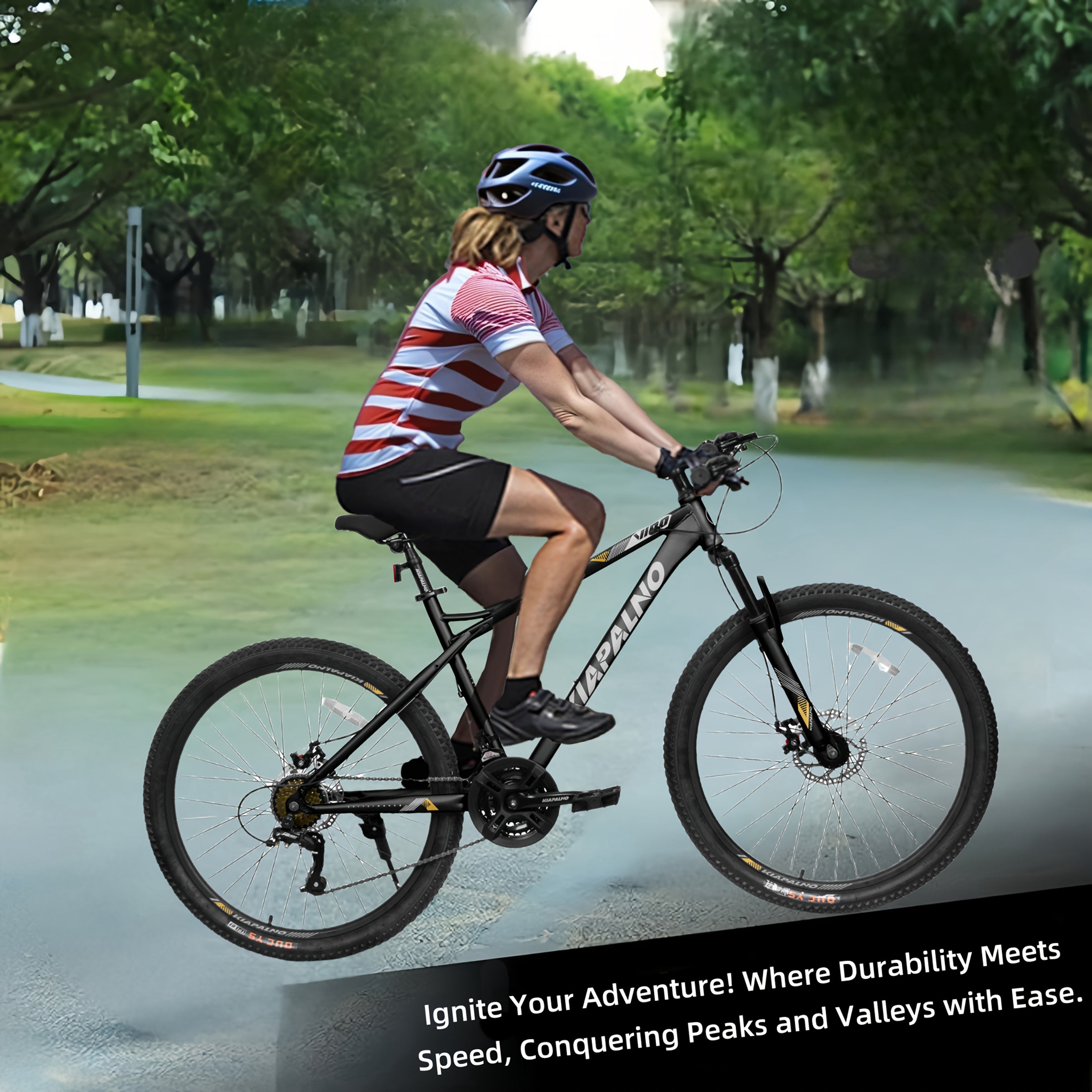 A26251 26 Inch Mountain Bike, 21 Speed With High-Carbon Steel Frame Bike For Adults, Dual Disc Brake Mountain Bicycle For Men Womens Adult Bicycle
