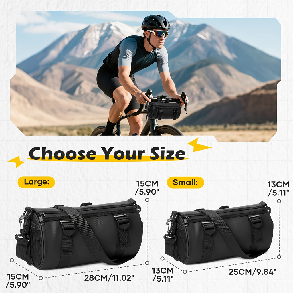 Multi-Use Bike Handlebar Storage Bag - Lightweight Portable Design with Removable Strap for Daily Commute Outdoor