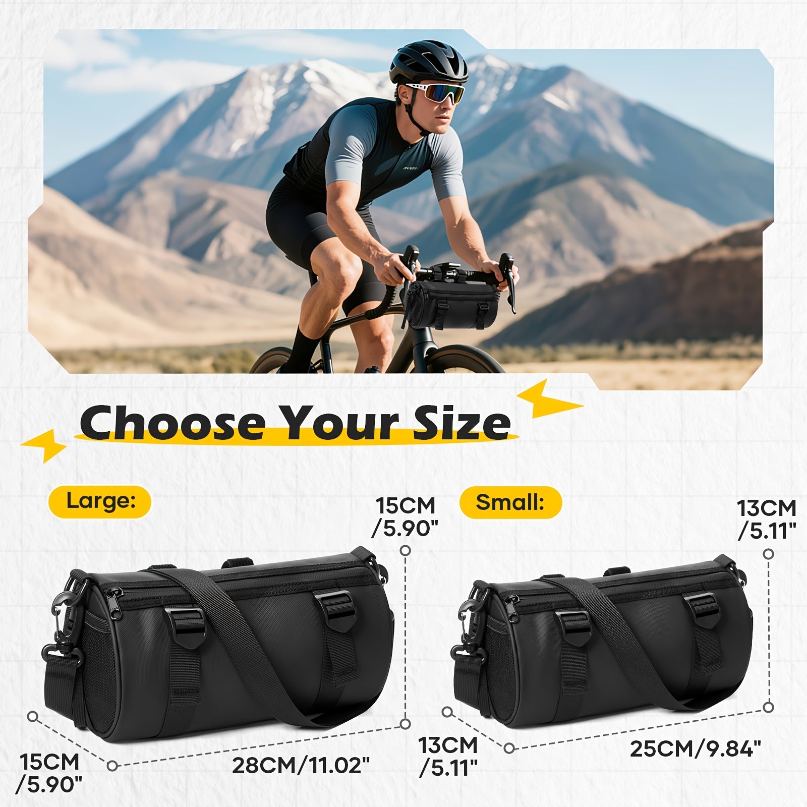 Multi-Use Bike Handlebar Storage Bag - Lightweight Portable Design with Removable Strap for Daily Commute Outdoor