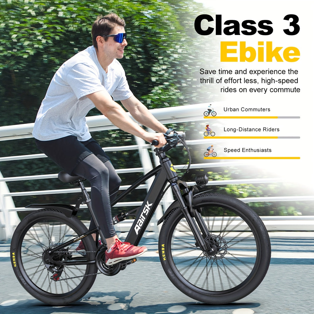 Aairsk Adult Electric Bicycle, Maximum Speed 22 Mph, 36V\u002F13AH, Peak Power 748W Brushless Motor with Shock Absorption, Electric Mountain Bike for Adults And