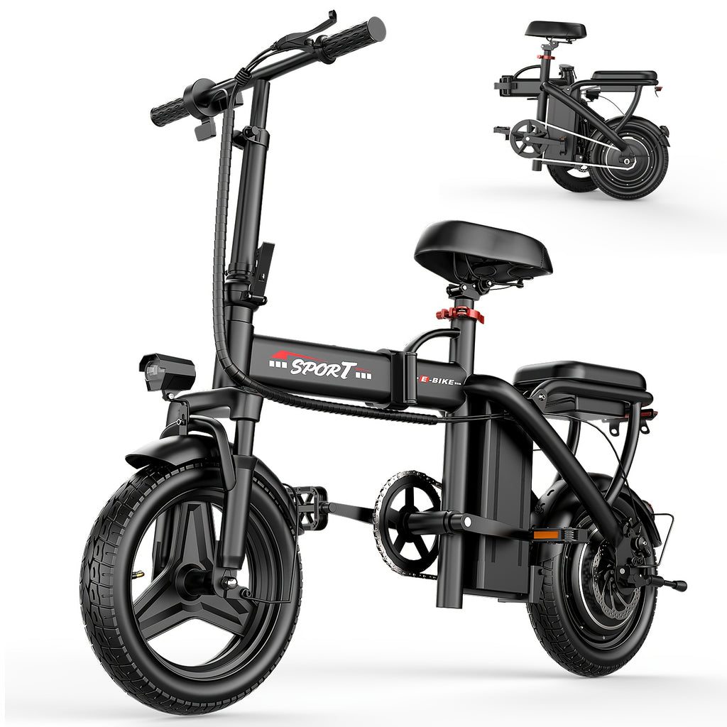 Folding Electric Bicycle, Peak Power 500 Watts, 20 Miles\u002F Per Hour Brushless Motor, 14-inch Tires, 48-volt 10 Ampere-hour Detachable Battery, Adult Electric Bicycle, Electric Bicycle, Suitable For Urban Commuting, Is The Best Choice For A Gift.