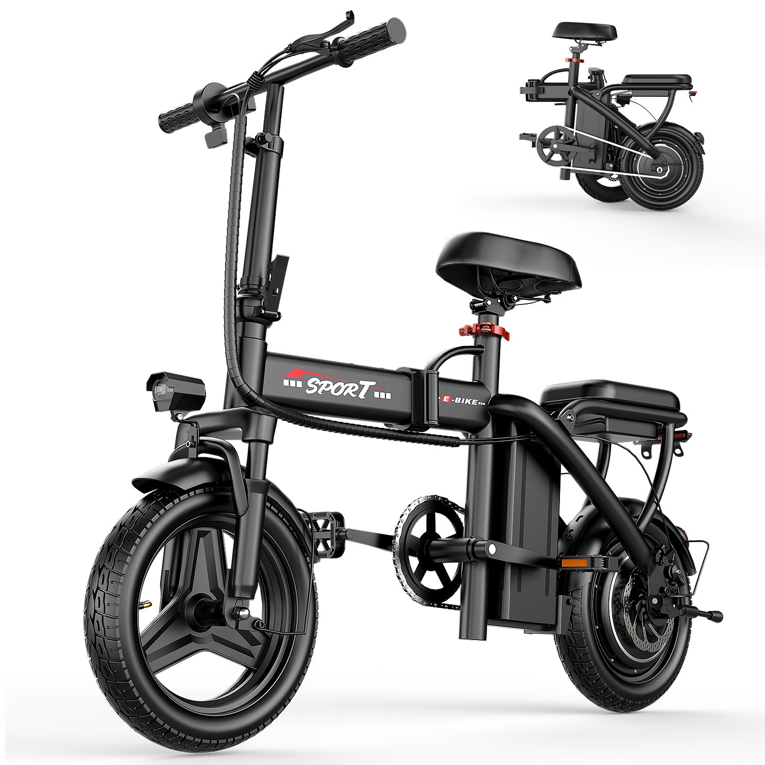 Folding Electric Bicycle, Peak Power 500 Watts, 20 Miles\u002F Per Hour Brushless Motor, 14-inch Tires, 48-volt 10 Ampere-hour Detachable Battery, Adult Electric Bicycle, Electric Bicycle, Suitable For Urban Commuting, Is The Best Choice For A Gift.