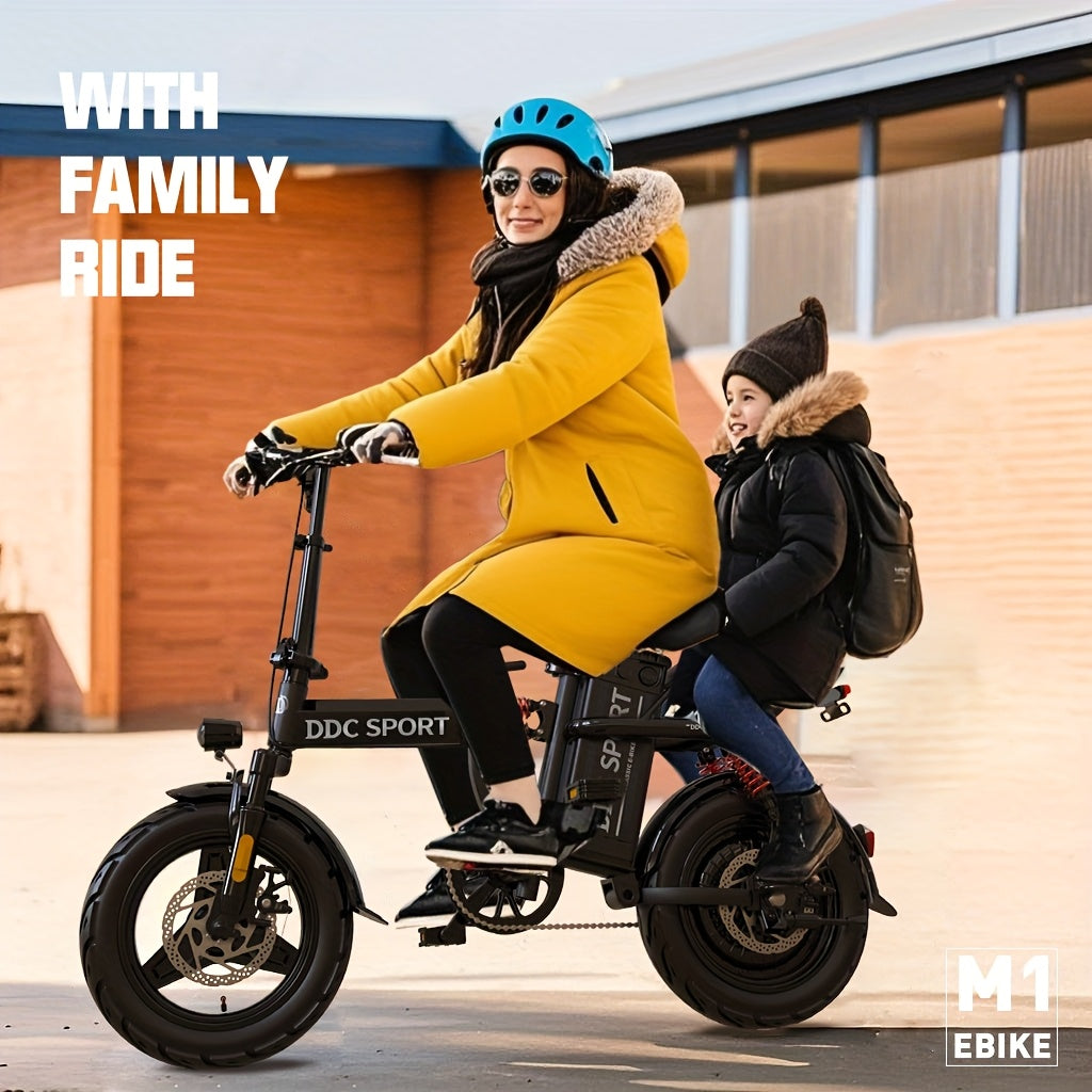 M1 PINK Foldable Electric Bike for Adults, 700W Peak Motor, 3-Step Folding Ebike with 48V\u002F20Ah Removable Battery, 20MPH Speed, 35 Range, 14\