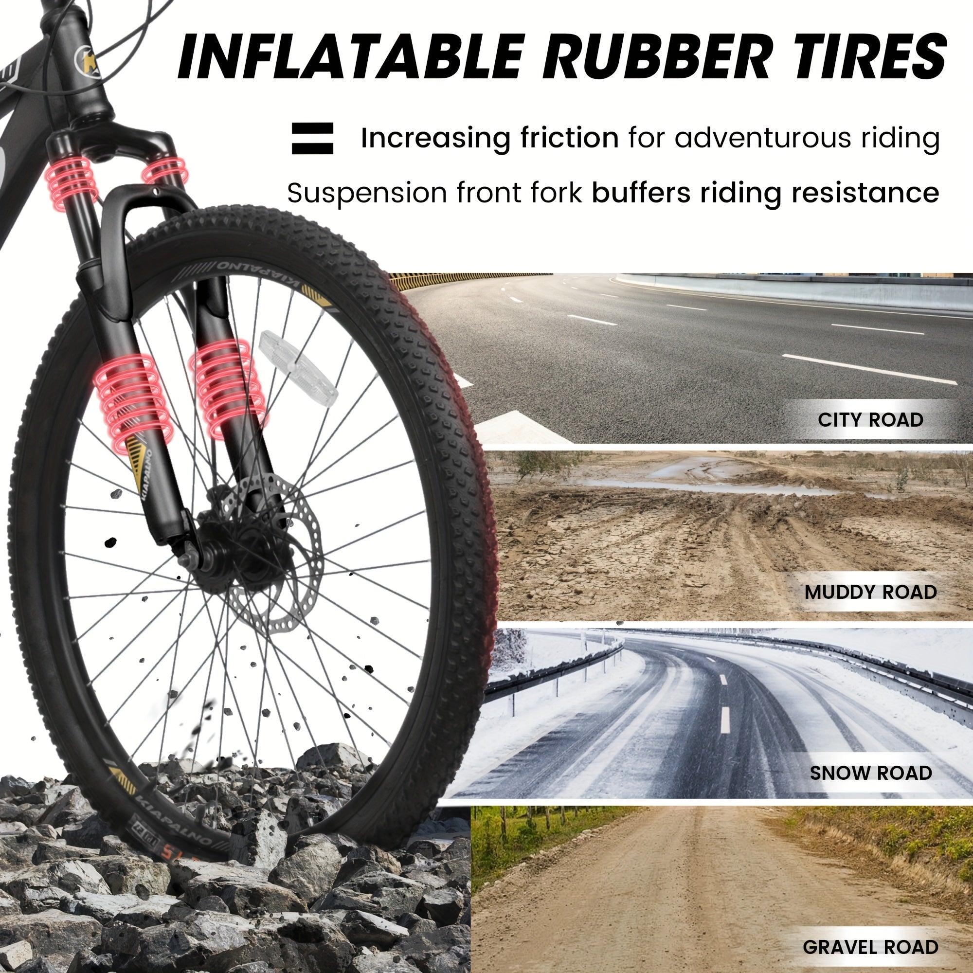 A26251 26 Inch Mountain Bike, 21 Speed With High-Carbon Steel Frame Bike For Adults, Dual Disc Brake Mountain Bicycle For Men Womens Adult Bicycle