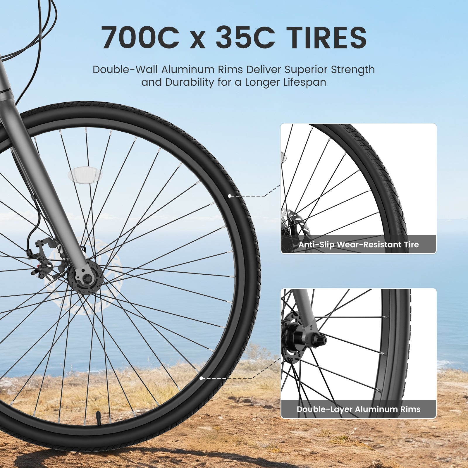 700C Hybrid Bike for Adults, Aluminum Frame Step-Over Bicycle, 8-Speed Vintage Retro Road Bike for Men and Women, City Commuter Cycling, Multiple Colors