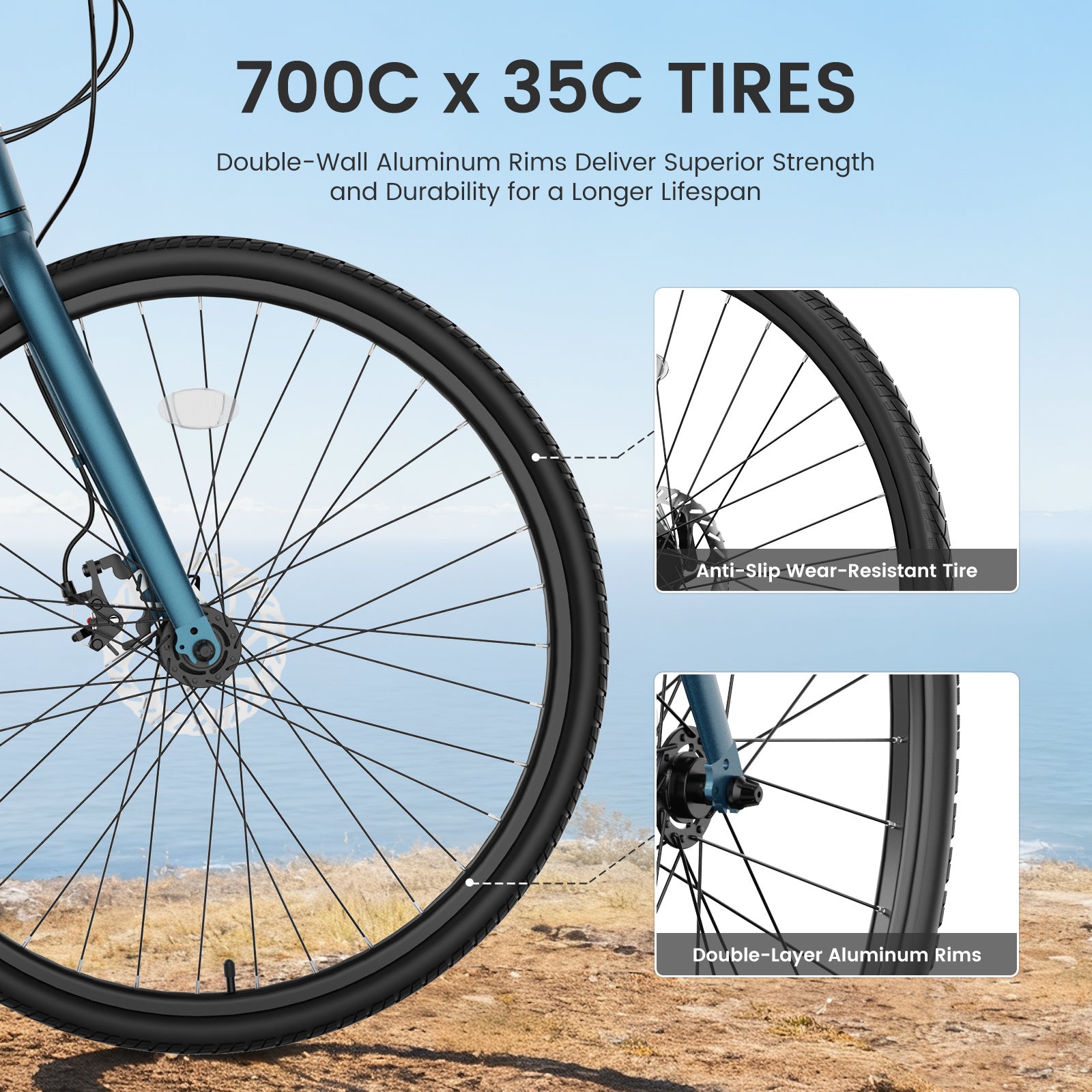 700C Hybrid Bike for Adults, Aluminum Frame Step-Over Bicycle, 8-Speed Vintage Retro Road Bike for Men and Women, City Commuter Cycling, Multiple Colors