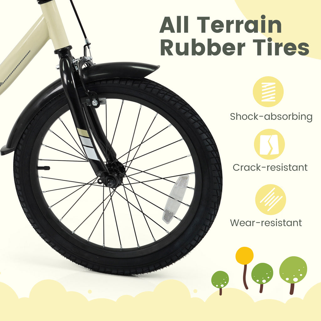Kids Bike, 18 Inch Toddler Bicycle with Training Wheels, Dual Brakes, Adjustable Seat & Handlebar Height, Baby & Big Girl\u002F Boy Bike for 3-8 Years Olds