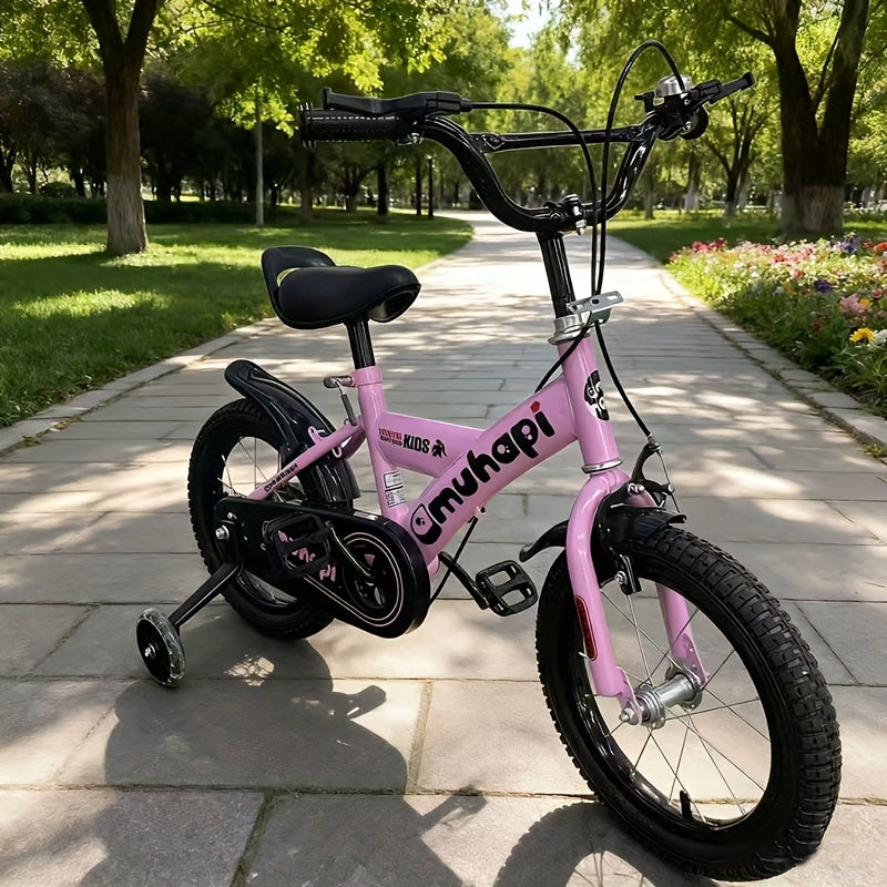 A 14-Inch Bicycle with Pedals, Designed for Family Outings, Featuring Training Wheels And a Storage Basket, Along with a Cup Holder. It Makes an Ideal Gift for Christmas, Thanksgiving, Halloween, Easter, Valentine'S Day, Day, Mother'S Day