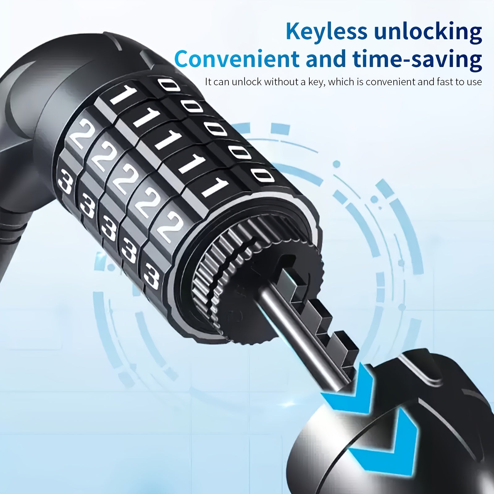 Heavy Duty Bike Chain Lock TOSUOD 5-Digit Combination Bike Lock | Heavy Duty, Anti-Theft Coiled Cable, 125cm\u002F150cm Chain, 4 Colors (Black\u002FRed\u002FGreen\u002FWhite) - Spiral Wire for E, Motorcycles, Scooters