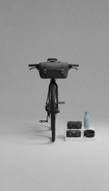Graphite Black handlebar bag brass hardware