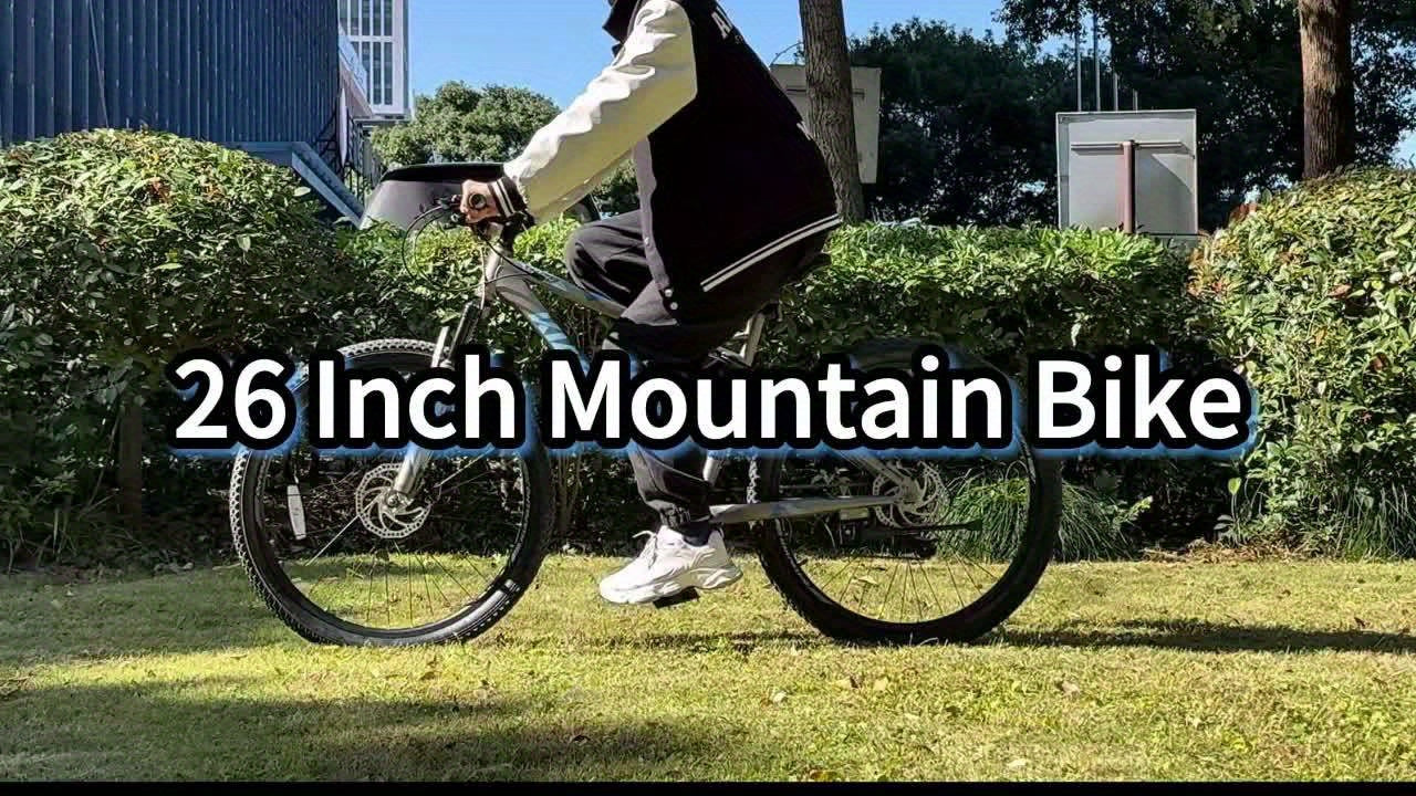 A26251 26 Inch Mountain Bike, 21 Speed With High-Carbon Steel Frame Bike For Adults, Dual Disc Brake Mountain Bicycle For Men Womens Adult Bicycle