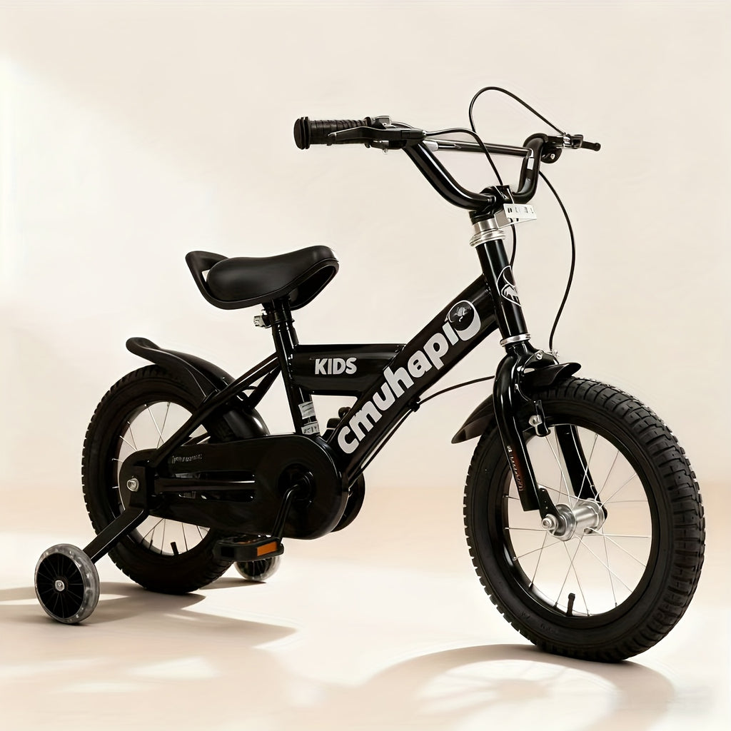 New Minimalist Style Children's Bicycle, Kids' Bike, Children's Road Bike and Mountain Bike, Children's Single-Speed Bicycle, Pedal Bike with Training Wheels, Adjustable Seat and Handlebars. The Perfect Gift for Friends or Family on Halloween
