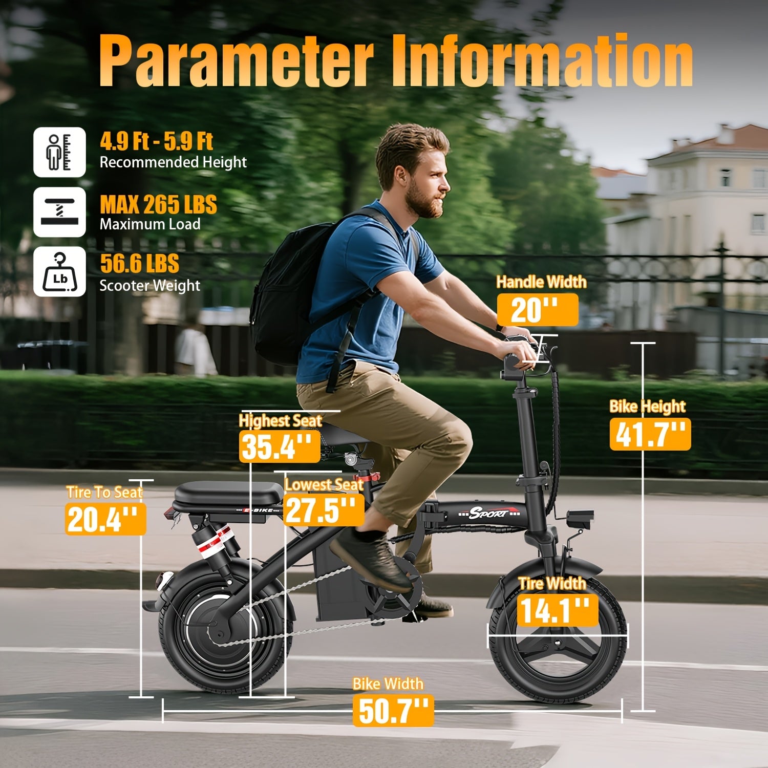 ASKGO Z8 Adult Folding Electric Bicycle, 650W 25 MPH 25 Miles, 48V 10Ah Detachable Battery, Suitable For Daily Commuting, Going Out And Playing, The Best Gift, Folding Electric Bicycle For Adults With Two Seats