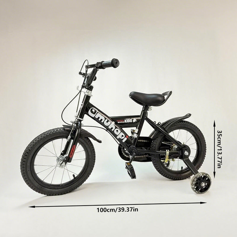 New Minimalist Style Children's Bicycle, Kids' Bike, Children's Road Bike and Mountain Bike, Children's Single-Speed Bicycle, Pedal Bike with Training Wheels, Adjustable Seat and Handlebars. The Perfect Gift for Friends or Family on Halloween