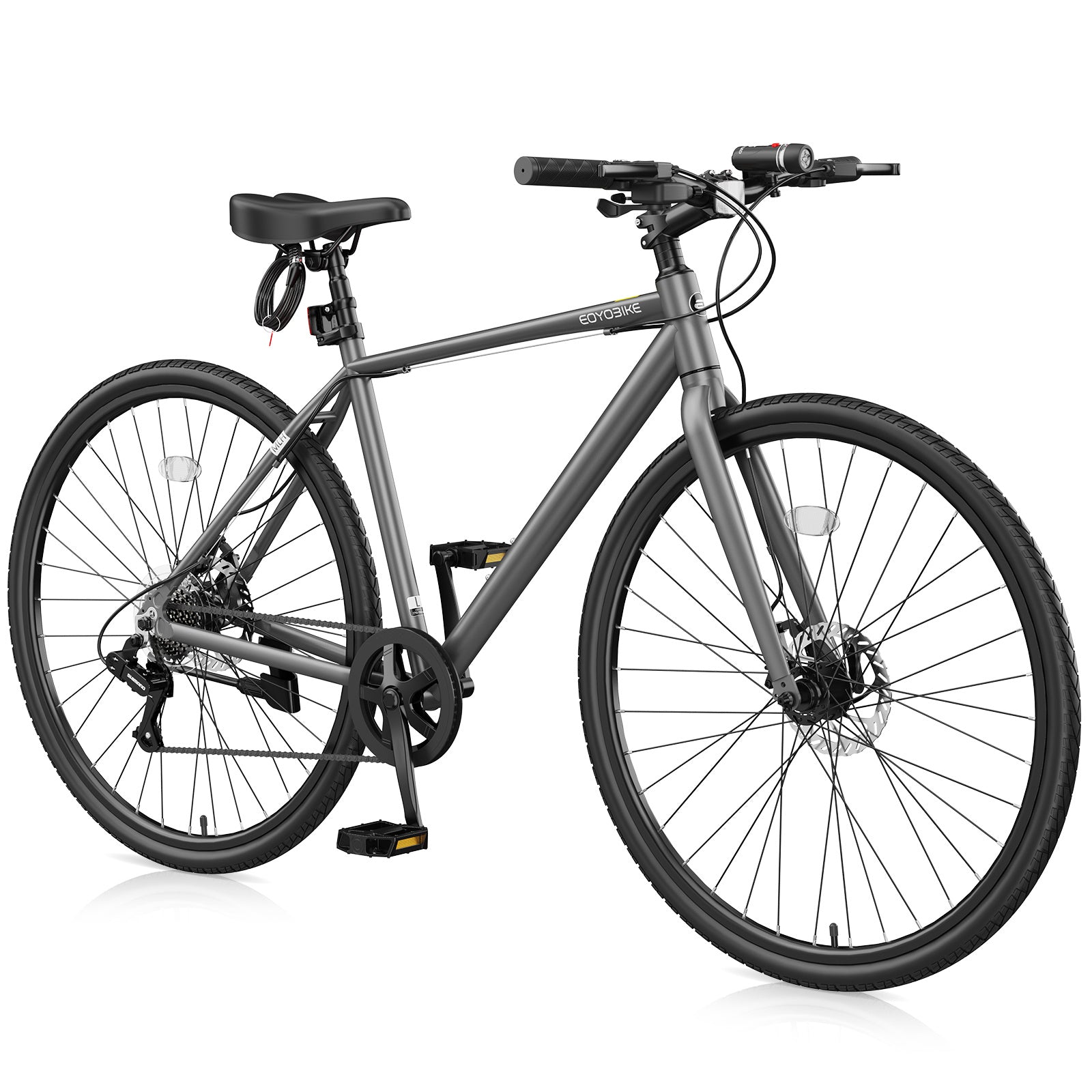 700C Hybrid Bike for Adults, Aluminum Frame Step-Over Bicycle, 8-Speed Vintage Retro Road Bike for Men and Women, City Commuter Cycling, Multiple Colors