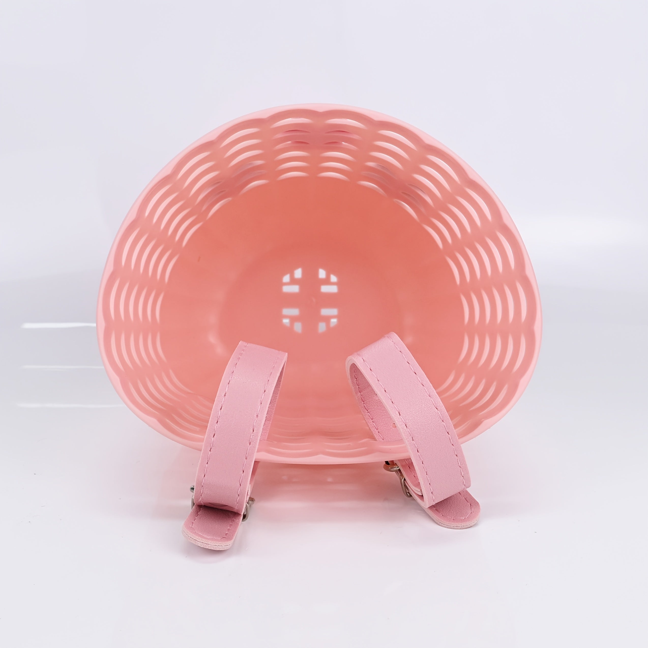 Plastic Front Basket for Bicycles, Secured with a Strap, Decorated with Flowers, Lightweight for Commuting, Suitable for Bicycles, Scooters, And Balance Bikes